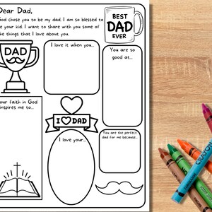 Christian Father's Day Printable for Kids, Faith Gift for Dad From Kids ...