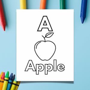 Páginas para colorear imprimibles, páginas PDF del alfabeto A-Z, páginas para colorear para niños, colorear imprimible, libro para colorear imprimible, ABC, ABC para niños pequeños