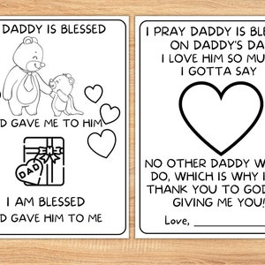Christian Father's Day Printable for Kids, Faith Gift for Dad From Kids ...