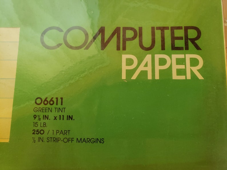 Vintage Rediform Green Bar Dot Matrix Printer Paper 10 Etsy