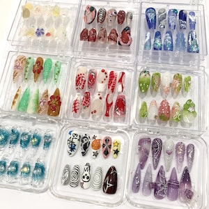 Combo of 3 or 6 Suprised Nail Sets | Random Nail Sets | Press On Nails | Blind Box | Handcrafted Nails | JZ77S
