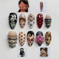 Vintage Doll Press On Nails | Retro Polka Dot & Leopard Nail Art | 3D Sculpted Character Nails | Statement Long Almond Nails | JB277H