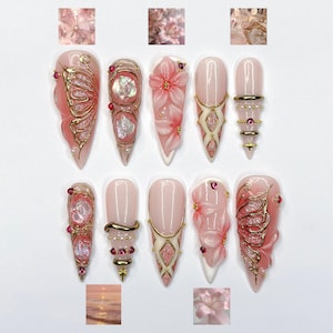 Pink Lily Nails - Etsy
