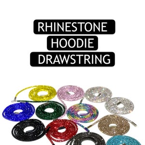 Black Rhinestone Hoodie String