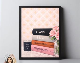 Conjunto de livros de design – Ilustração digital – Pôster de moda para parede (Download digital)