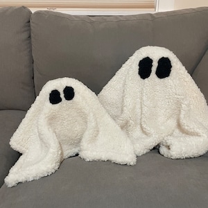 Handmade Mini Ghost Pillow: Spooky Season Decor, 8&quot; Plush