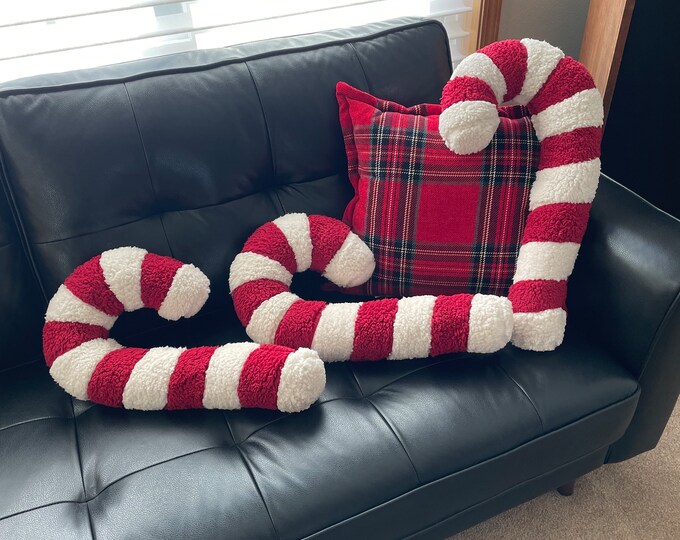 Candy Cane Pillow Etsy