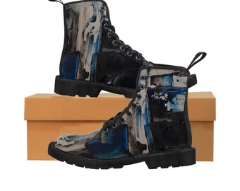 Scraped Paint Women&#39;s Canvas Boots