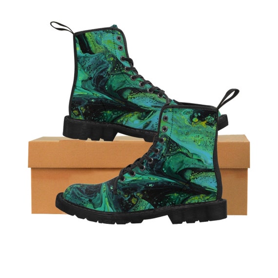Green canvas boots deals