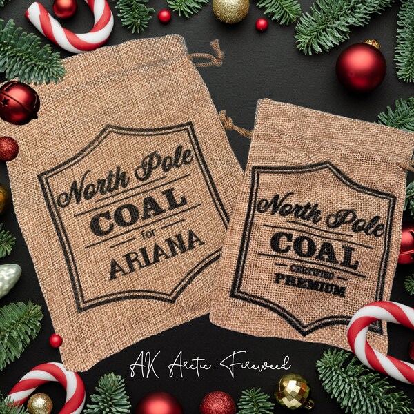 Christmas Lump of Coal Stocking Stuffer Christmas Bag of Coal Santa Sack Lump of Real Coal Stocking Stuffer Christmas Naughty List Coal Bag