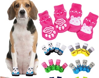 4pcs Pet Socks | Adorable Cat Socks | Premium Dog Socks | Non-Slip Pet Socks | Winter Dog Socks | Warm Cat Clothes | Pet Gift
