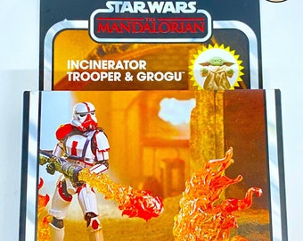 Star Wars - El Mandaloriano - Soldado Incinerador y Grogu fabricados por Kenner