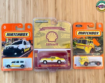 3 SHELL Cars Set - 1975 Chevrolet Chevelle Laguna (greenlight) +