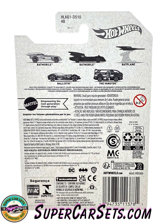 Hot Wheels - Batman Collezione, 5 Batmobili Classiche in scala 1