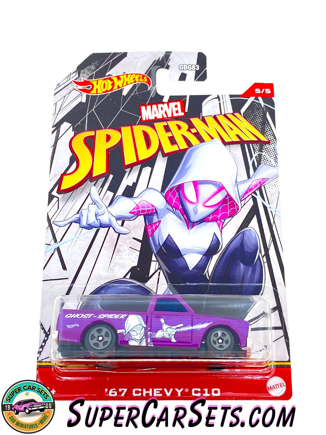 Marvel Spider-man (5/5) Ghost Spider '67 Chevy C10 Hot Wheels