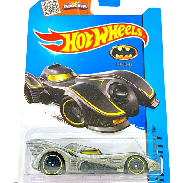 Hot Wheels (VINTAGE) HW City - 2015 (62/250) - Batmobile (Dark Chrome with Yellow stripes) (CFJ50)