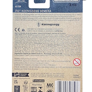 Matchbox Voiture Koenigsegg Gemera 2021 Gris 1:64 - Modèle Moulé Sous Pression 45/100