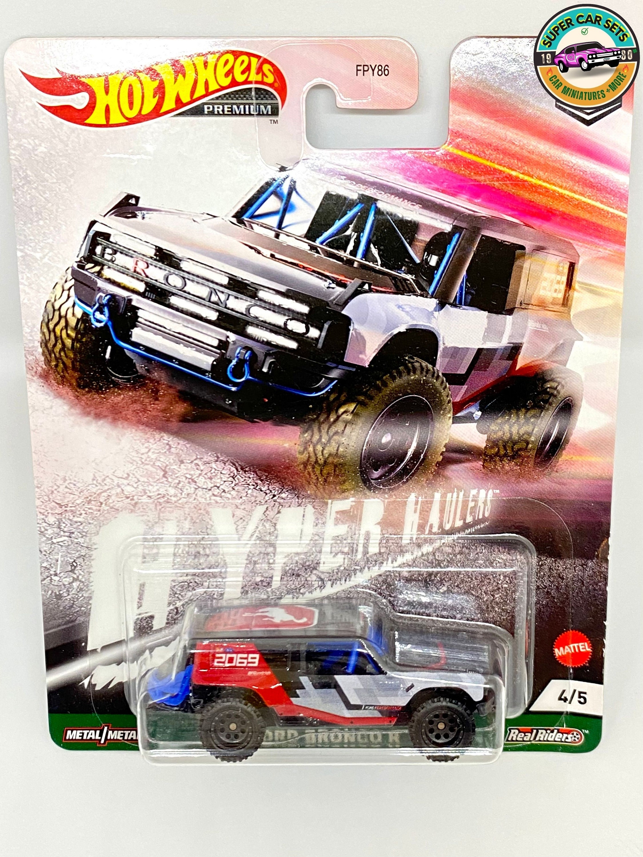 Hot Wheels Premium Ford Bronco R – Auto Cult American Scene, Scala 1:64, Colore Menta/azzurro, Edizione 2022 Con Ruote Real Riders