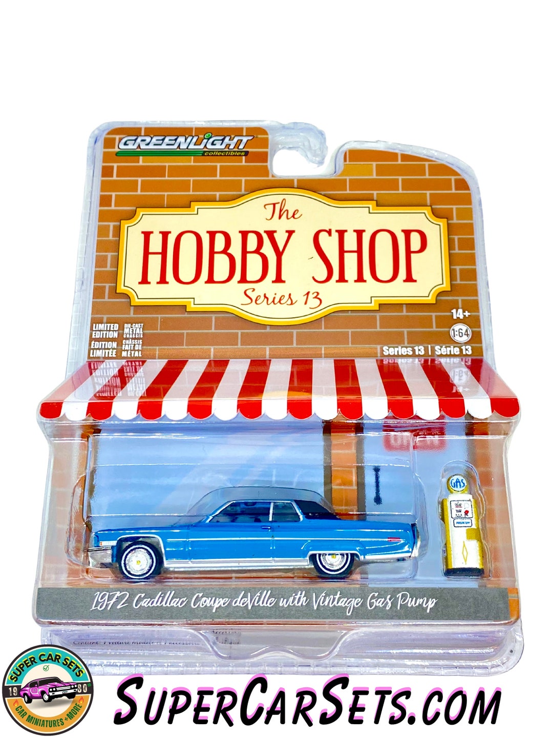 1972 Cadillac Coupe Deville With Vintage Gas Pump - the Hobby Shop