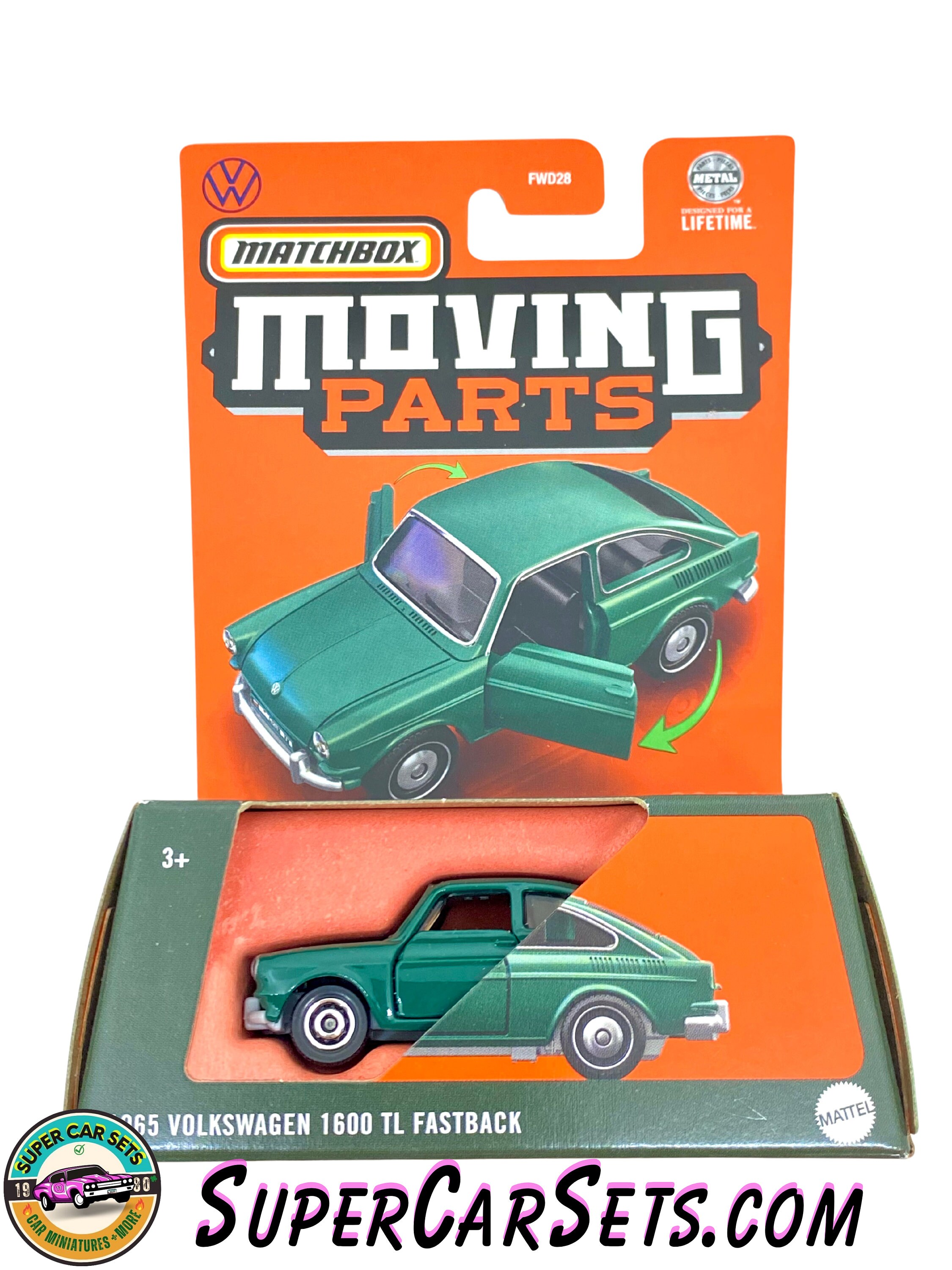 1965 Volkswagen 1600 TL Fastback (green Colour) - Matchbox Moving