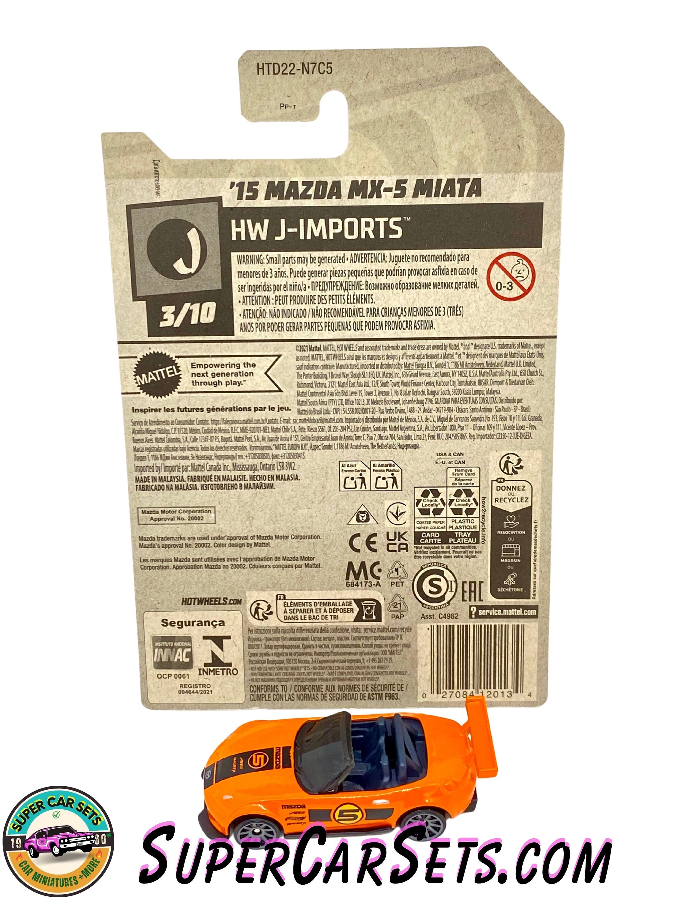 15 Mazda MX-5 Miata (orange Colour) - Hot Wheels HW J-imports