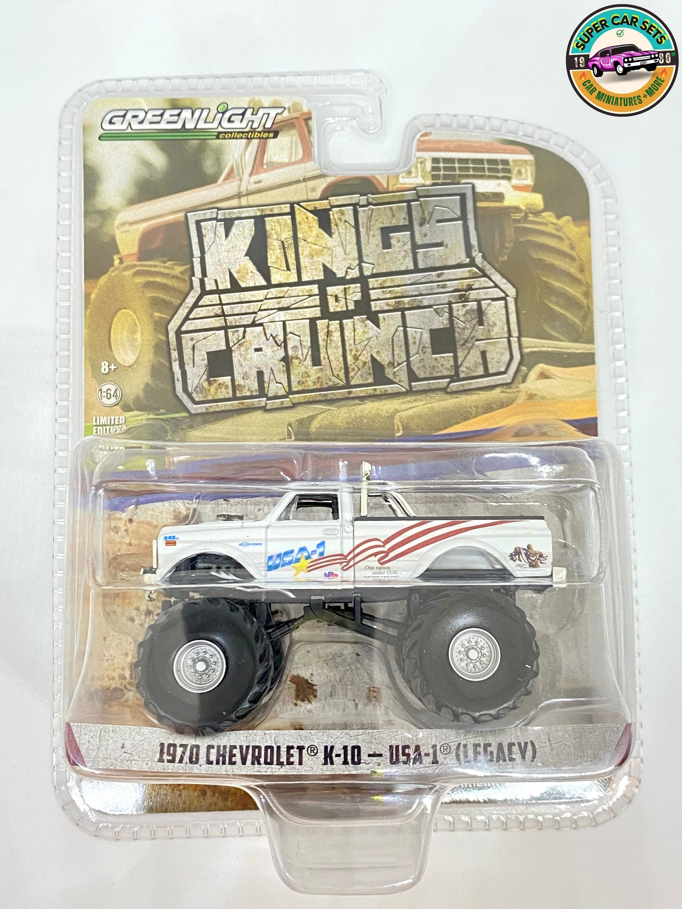 Chase* Greenlight 1:64 1972 Chevrolet K-10 Monster Truck w/ Gooseneck  Trailer 