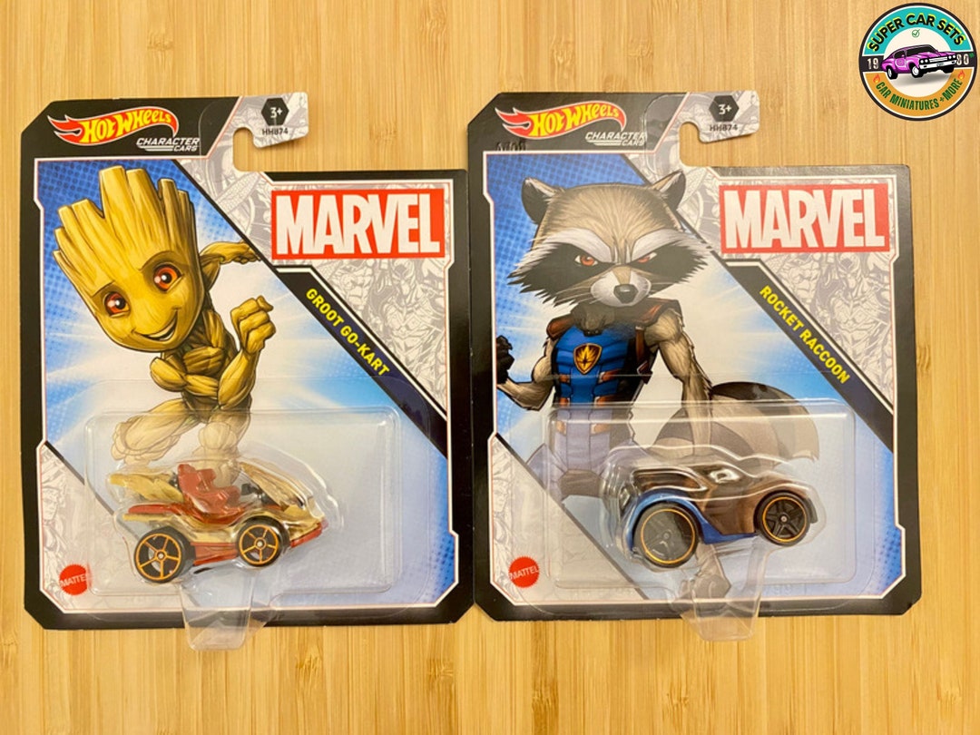 Guardians of the Galaxy Groot Go-kart + Rocket Racoon Hot Wheels