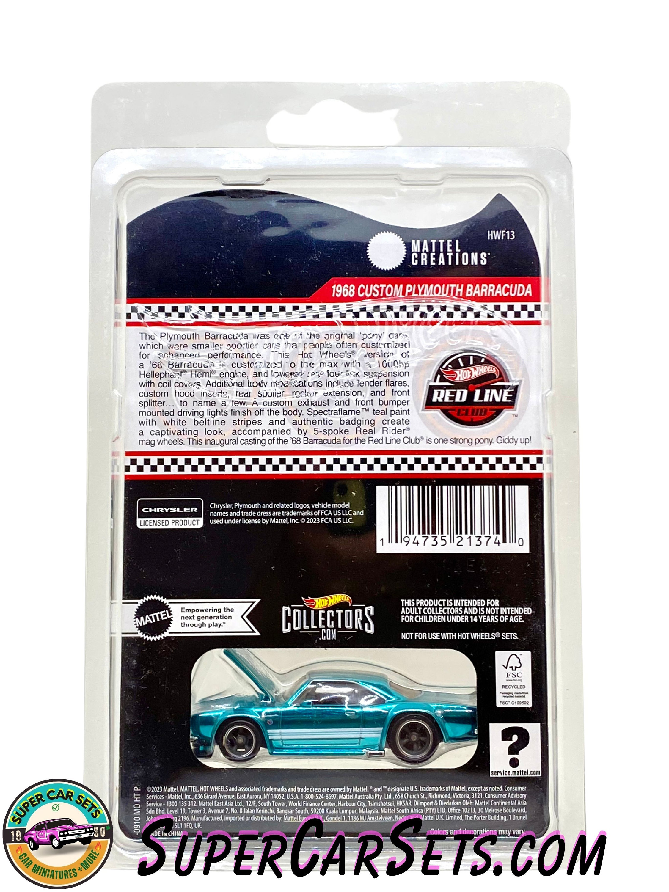 ホットウィールRLC '68 Custom Plymouth Barracuda 2024 Hot Wheels RLC Exclusive '68 Custom Plymouth Barracuda