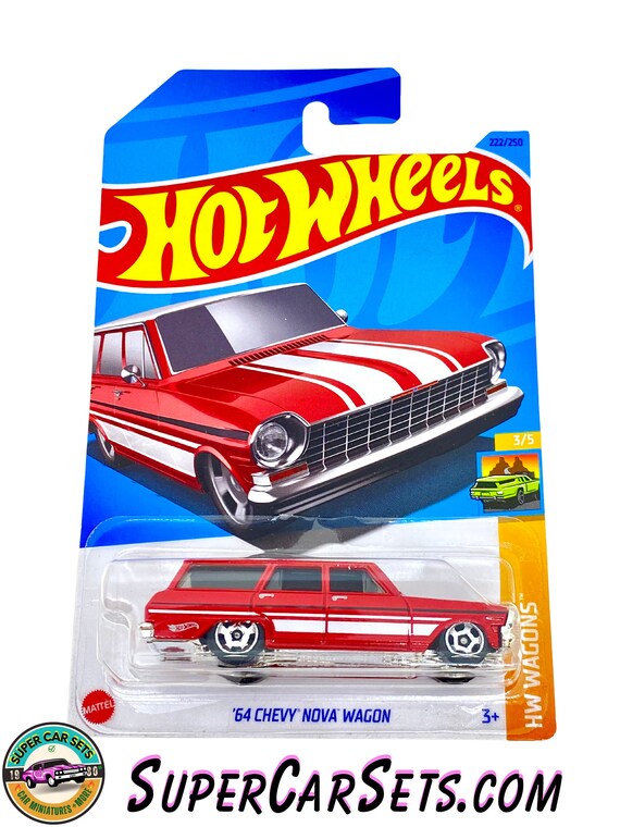 64 Chevy Nova Wagon red Colour Hot Wheels HW Wagons 2023 3 5 222