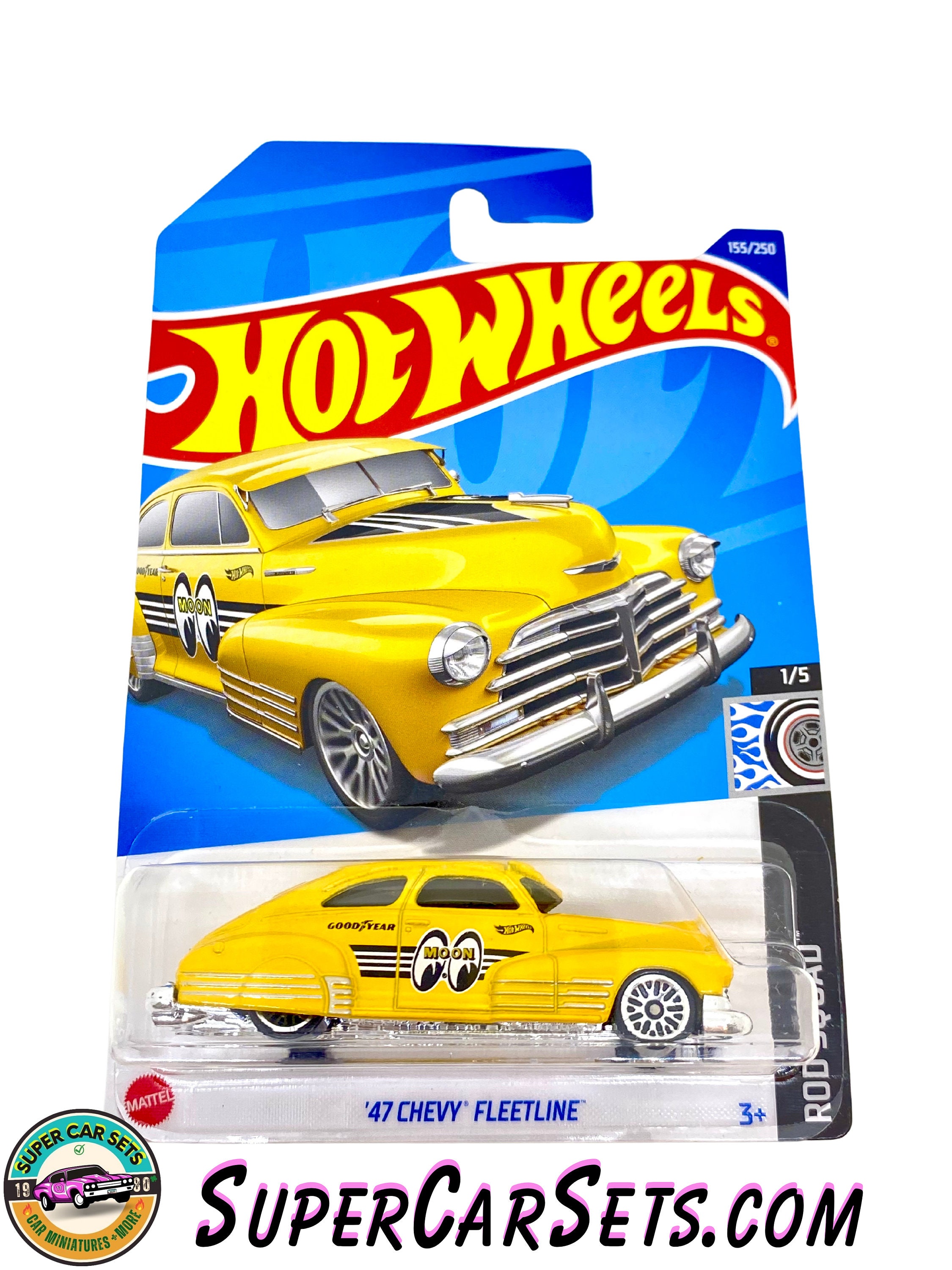 47 Chevy Fleetline (moon Eyes + Yellow Colour) - Hot Wheels Rod