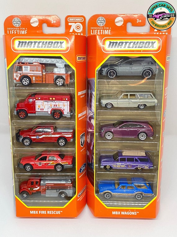 Matchbox 2x 5 Pack 5x Wagon Cars 5x Fire Rescue: 