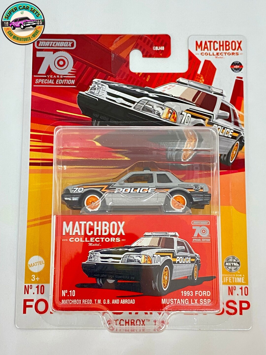 MATCHBOX 1993 FORD MUSTANG LX SSP(パトカー) Matchbox Collectors - 70 Years Special Edition - (#10) 1993 Ford