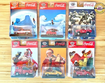 All 6 Coca-cola Christmas Cars (VOL.1) From M2 Machines - Complete