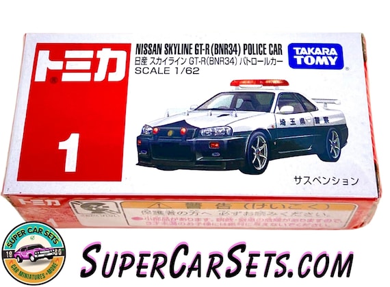 トミカ - (#1) 日産スカイライン GT-R (BNR34) パトカー (1:62スケール