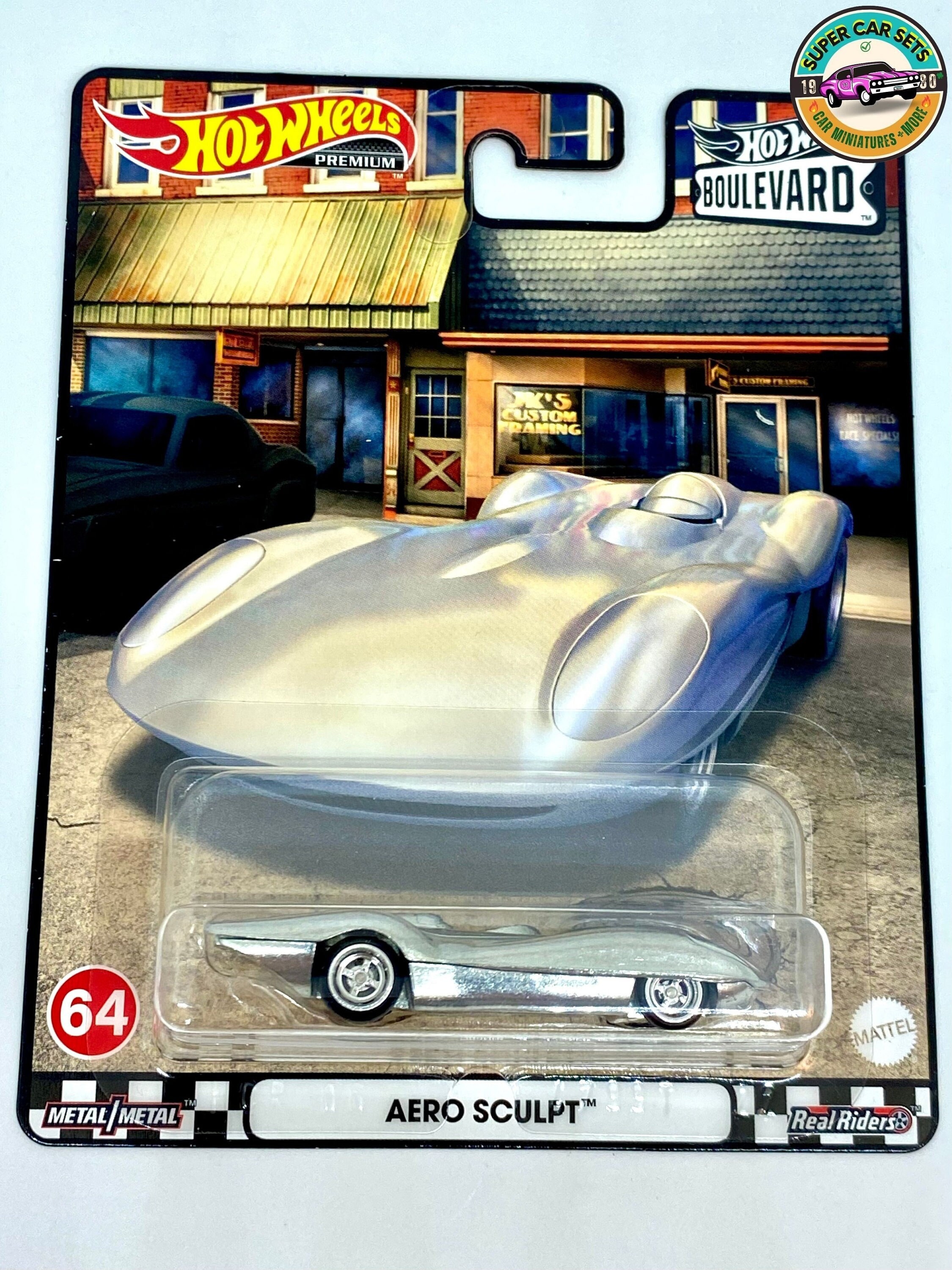Hot Wheels Premium 1:64 Boulevard #64 - AERO SCULPT Argento 2022