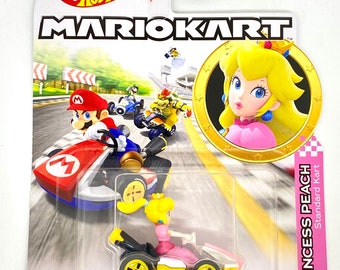 Princess Peach - Standard Kart - Mario Kart Hot Wheels (bent card)