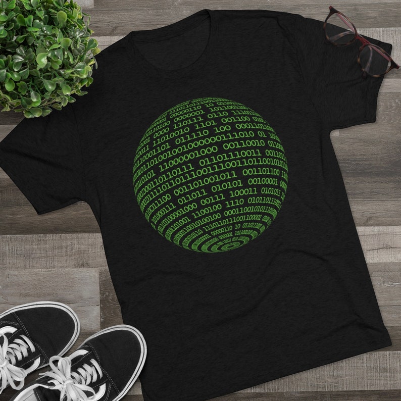 Binary Globe - Software Engineer Shirt, Programmer Shirt, Coder Shirt, Developer Gift, Holiday Gift, Comfortable image 3