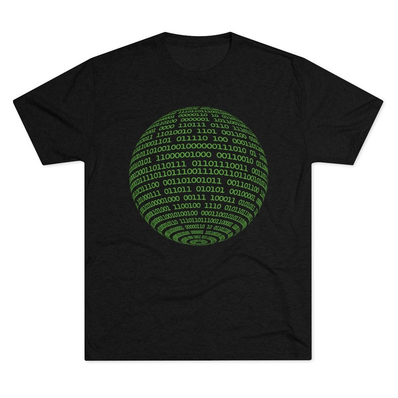 Binary Globe - Software Engineer Shirt, Programmer Shirt, Coder Shirt, Developer Gift, Holiday Gift, Comfortable image 1