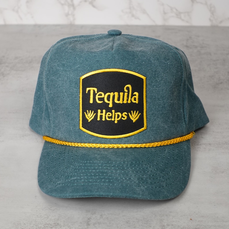 Tequila Helps Vintage Style Snapback Hat Fun Party Hat Etsy