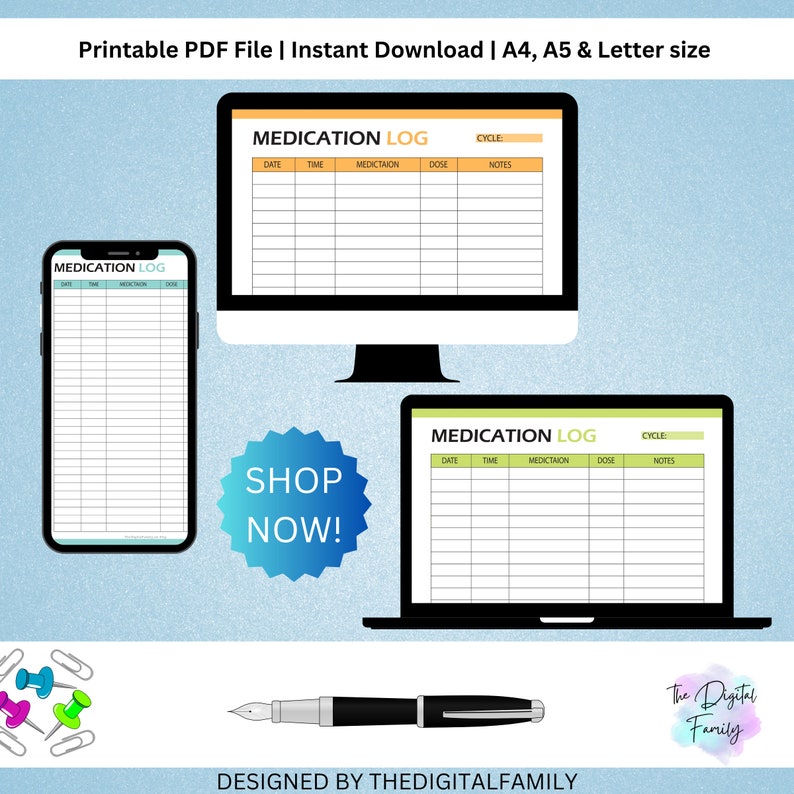 Daily Medication Log Printable Monthly Medication Tracker - Etsy