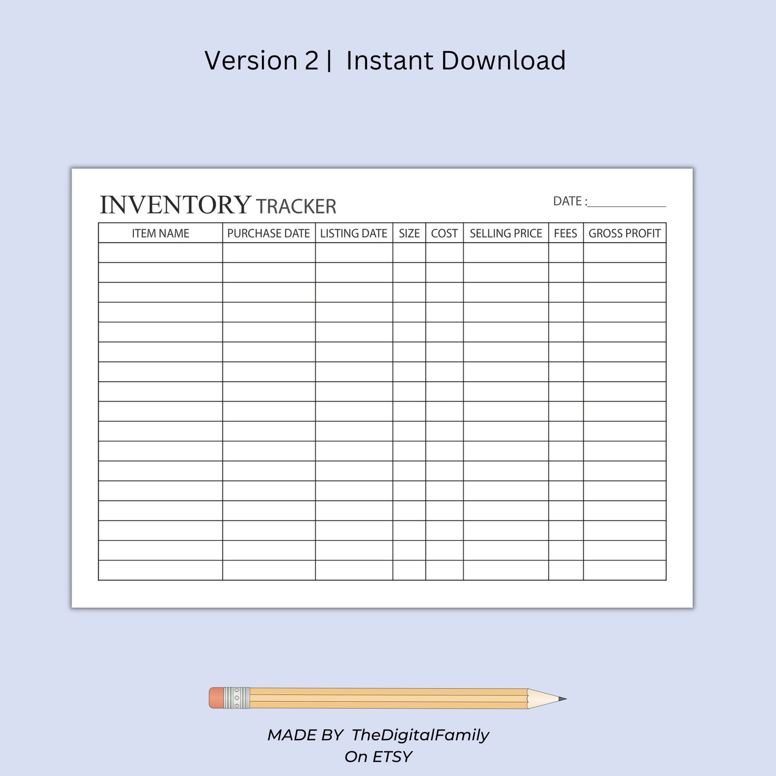 Inventory Tracker Printable Inventory Sheet Small Business - Etsy Canada