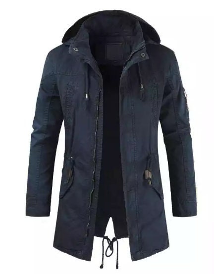 Men's winter windproof long softshell hoody Jacket