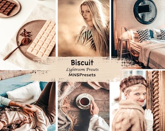 Biscuit Lightroom Presets, Mobile & Desktop Filters (Instant Download), Beige, Brown, Creamy