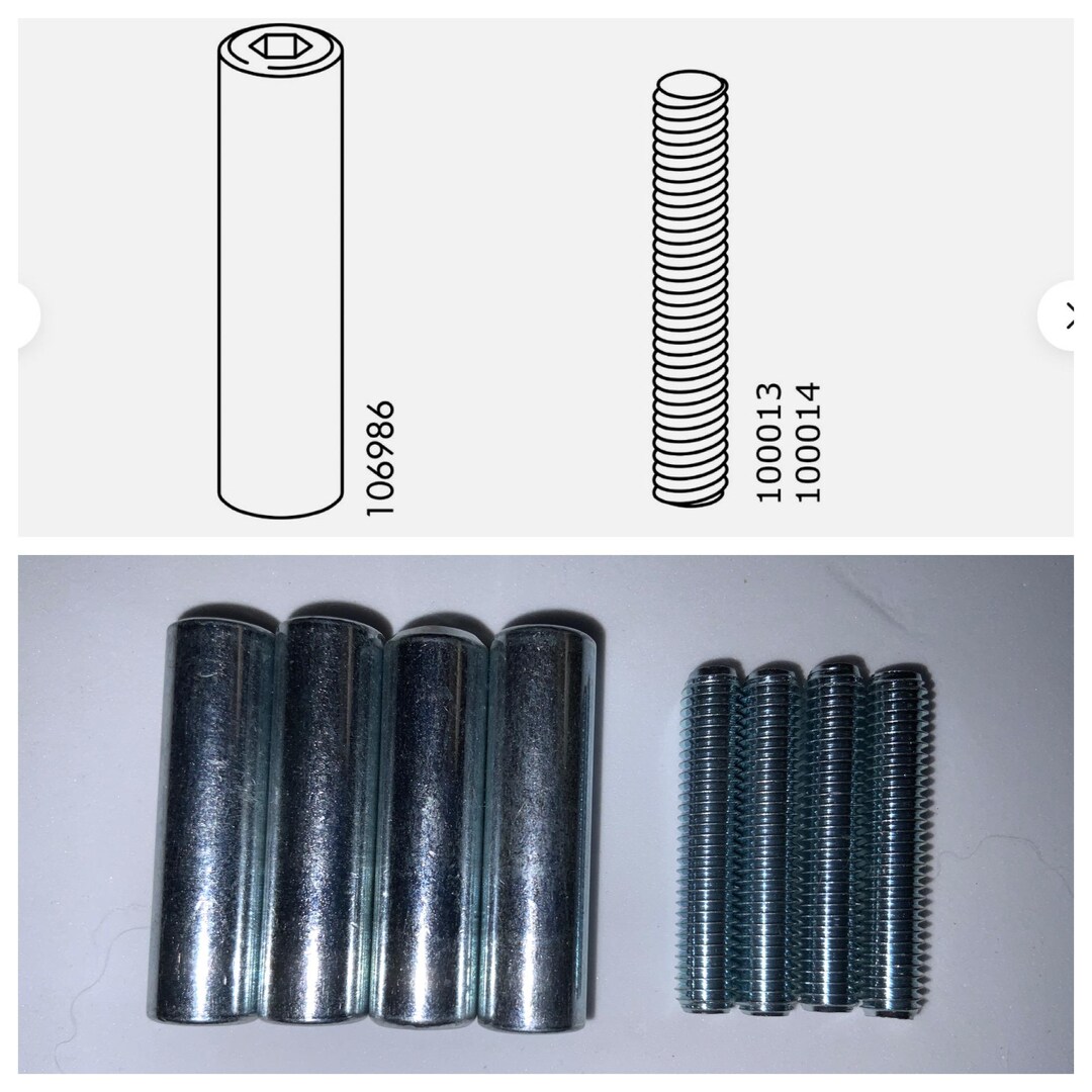 4 IKEA 100013 and 4 IKEA 106986 Svarta Bunk Bew Nut Sleeve Threaded ...