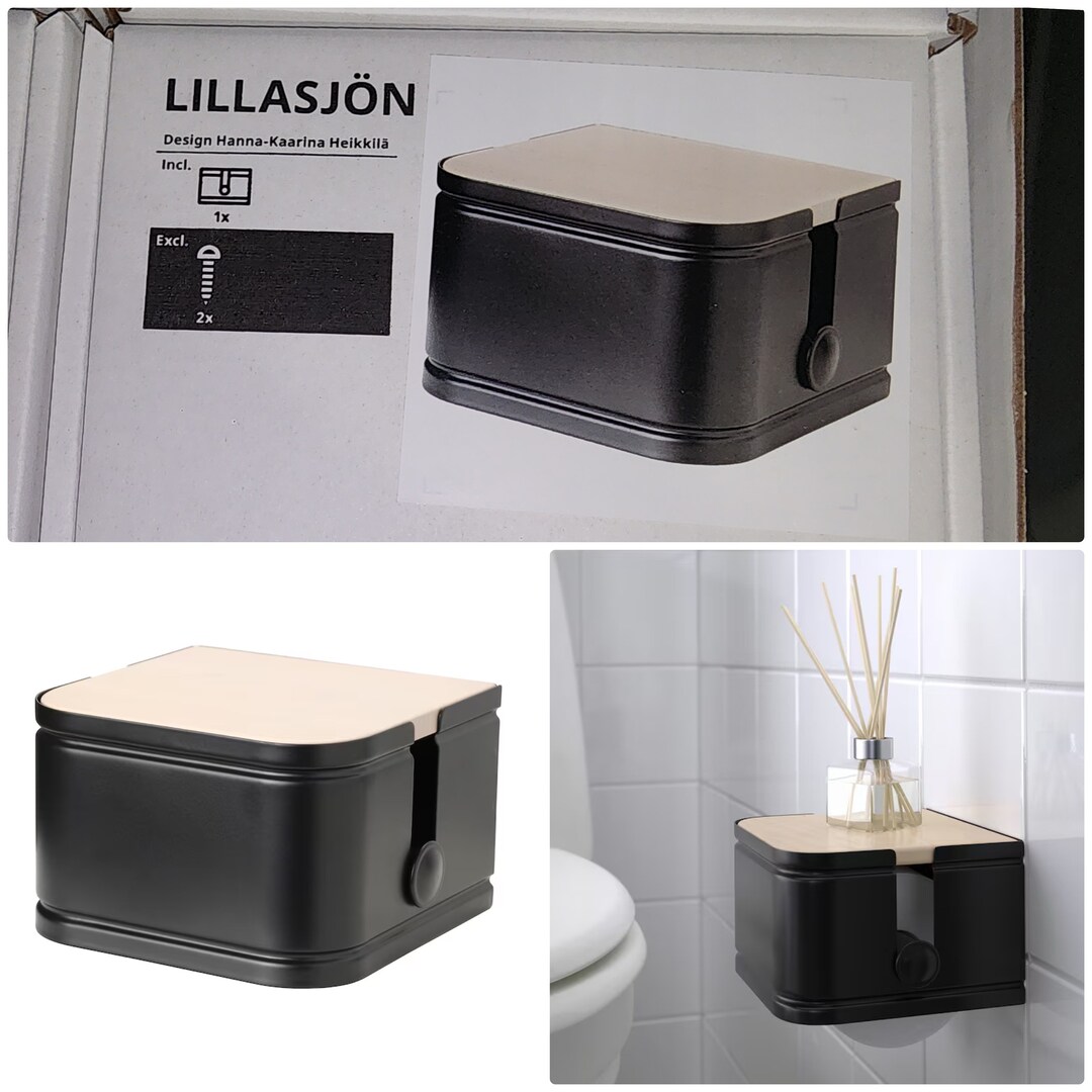 Ikea LILLASJON LILLASJÖN Toilet Roll Holder Galvanized Steel