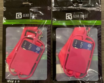 Two 2x GEAR BEAST Cell Phone Lanyard - Universal Neck Phone Holder w/Card Pocket