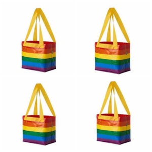 Four (4) IKEA Storstomma Small Pride Bag Rainbow ECO Shopping Bags NEW
