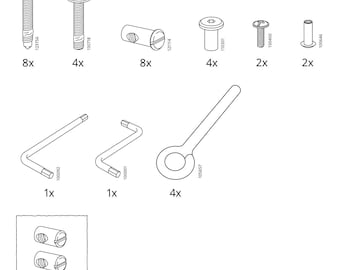 IKEA Replacement Assembly Hardware Kit for Sniglar Crib - New
