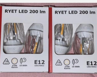 Ocho bombillas - Lámpara de araña LED IKEA RYET, transparente, E12, 200 lúmenes, 2700 K