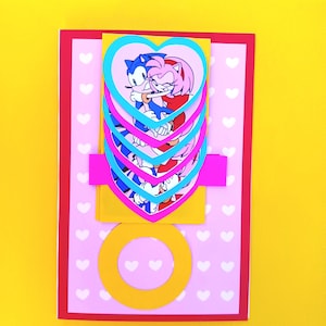 Sonic and Amy Rose Greeting Card gift for girlfriend, boyfriend, best friend, Sonamy Fan